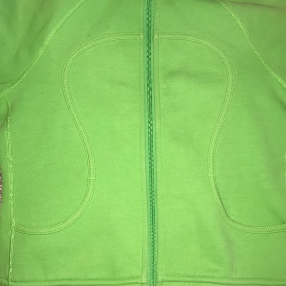 LULU LEMON neon green scuba hoodie - Picture 3 of 5